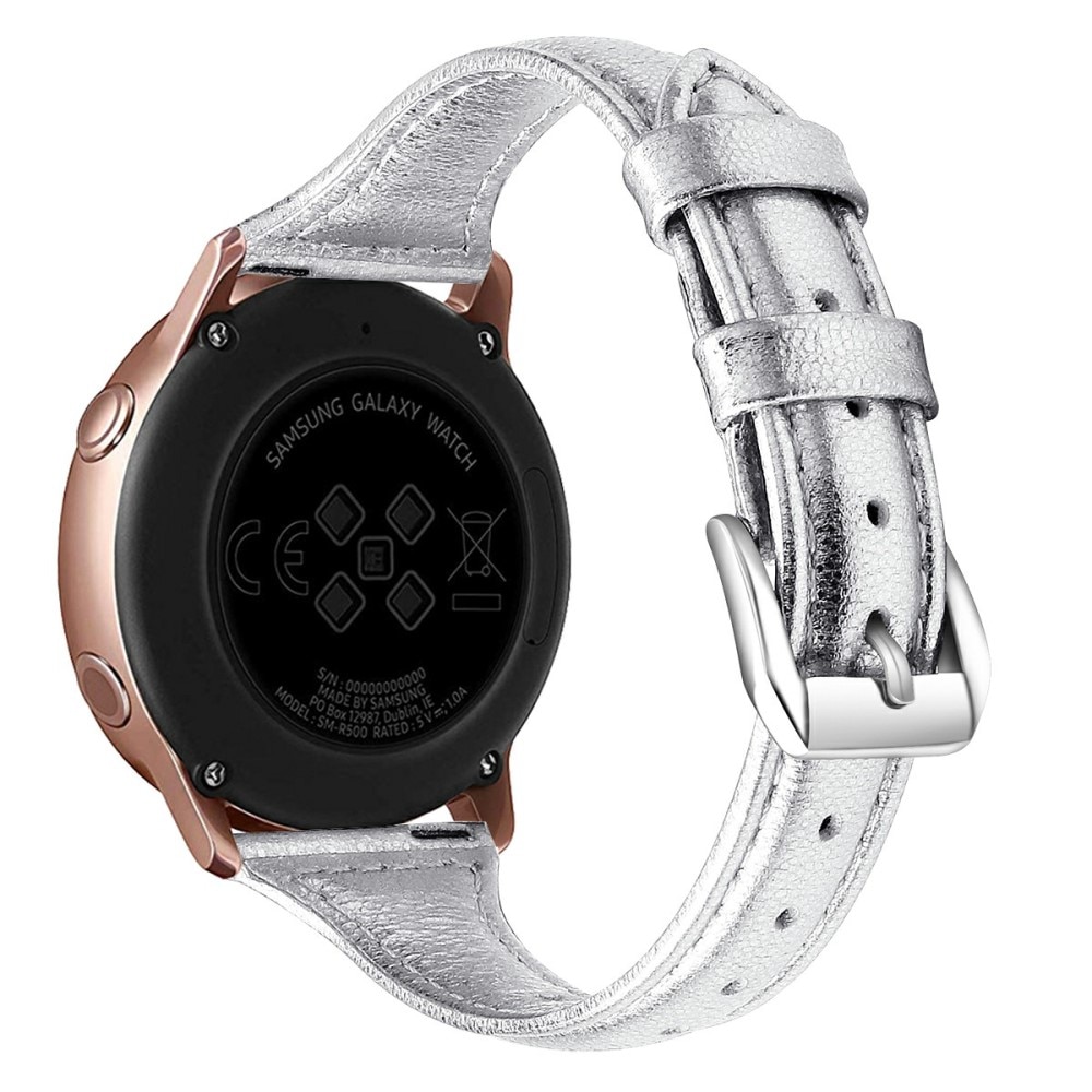 Slim Läderarmband Hama Fit Watch 5910 silver