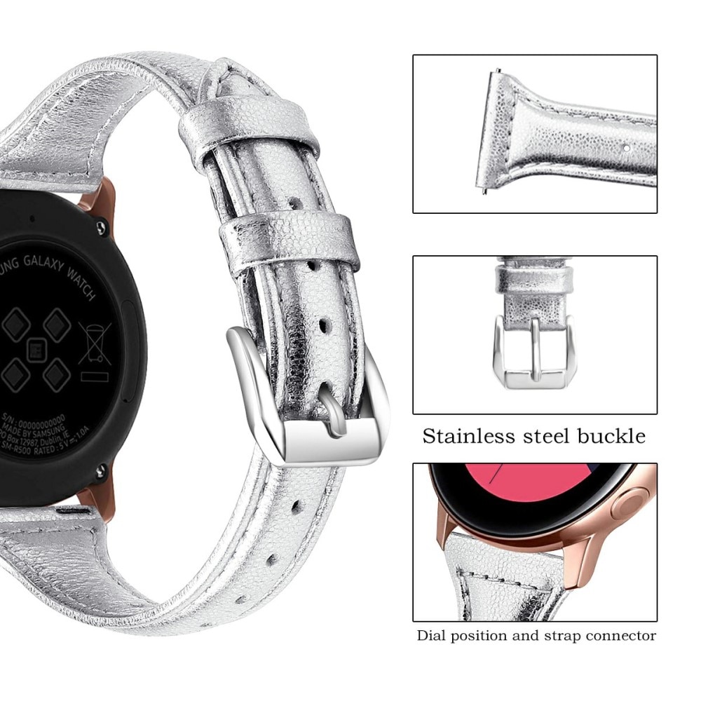 Slim Läderarmband Amazfit GTS 2 Mini silver