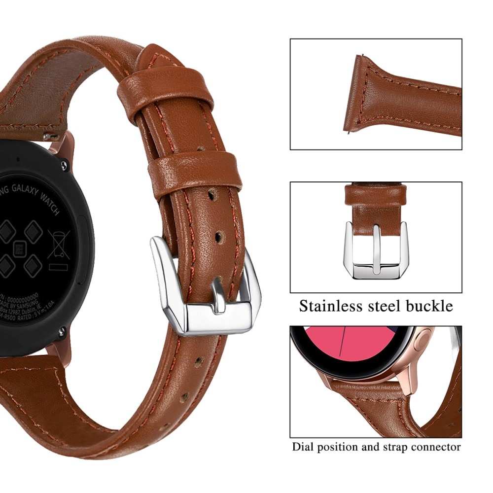 Slim Läderarmband Samsung Galaxy Watch 3 41mm brun