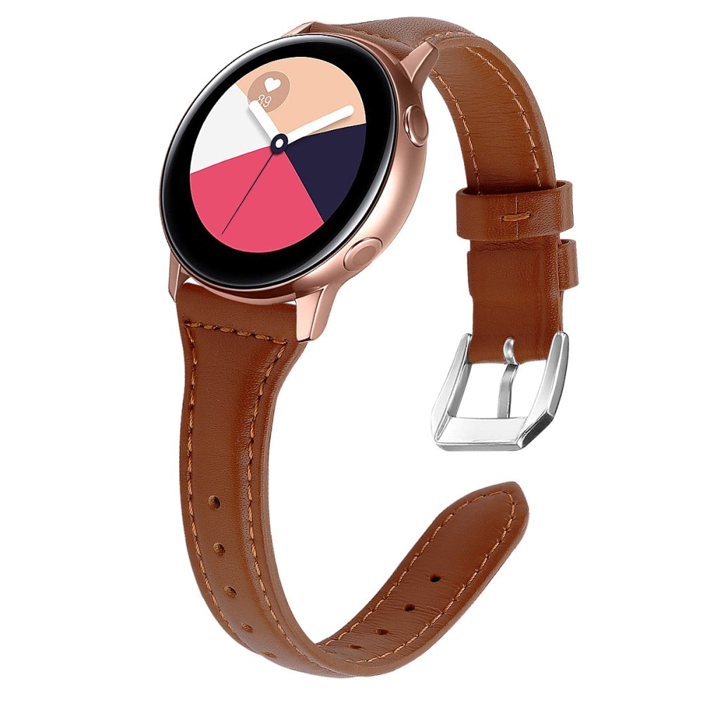 Slim Läderarmband Galaxy Watch 4 40/42/44/46 mm brun