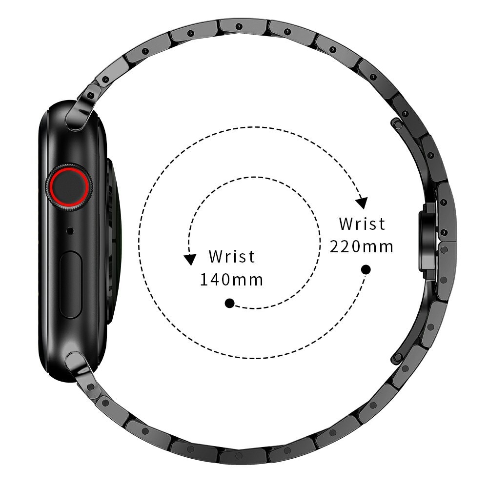 Slim Metallarmband Apple Watch 45mm Series 8 svart