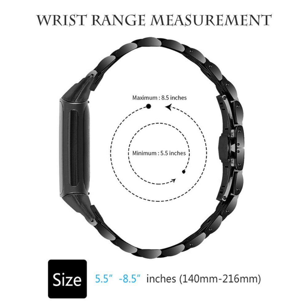 Stainless Steel Bracelet Fitbit Charge 6 Svart