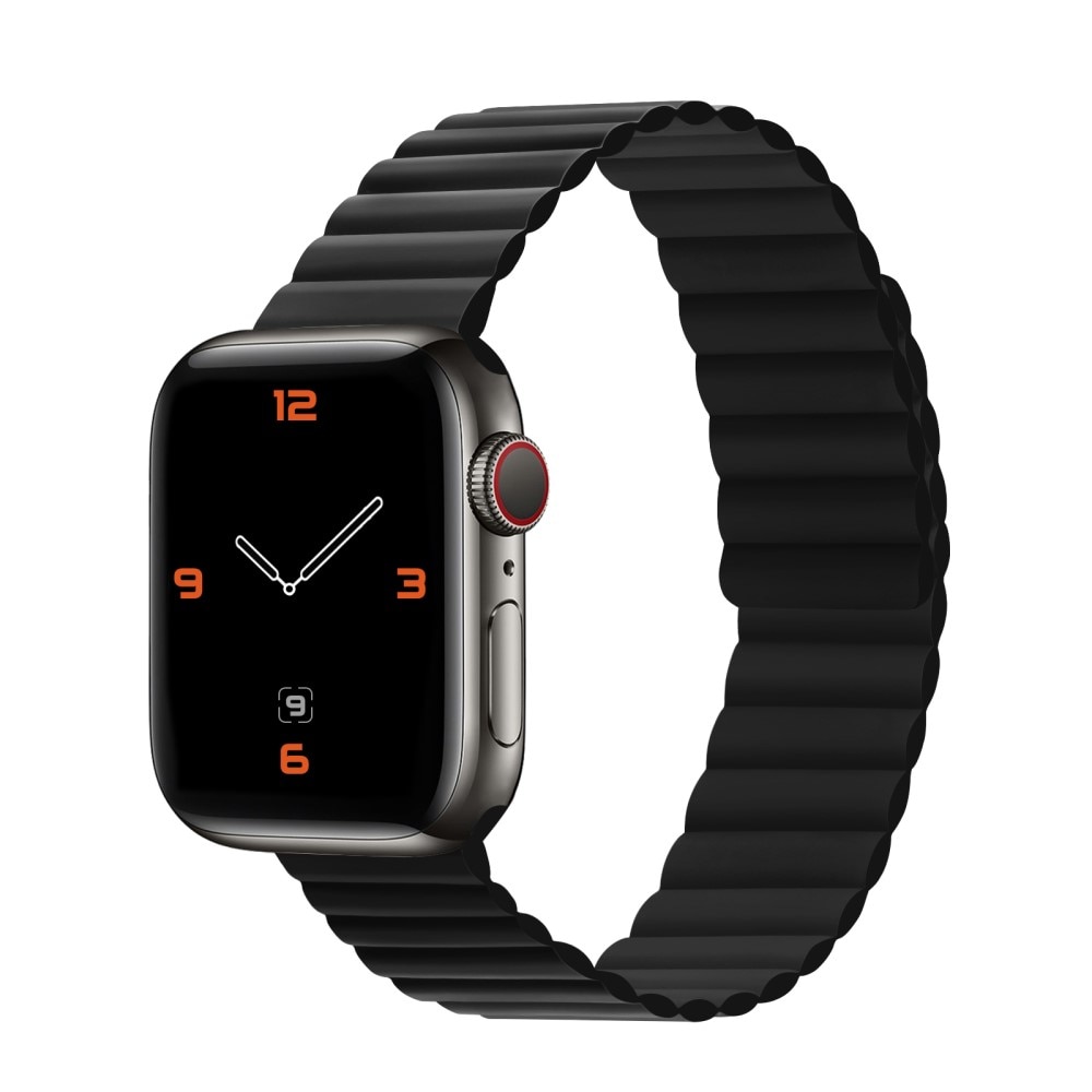 Magnetiskt silikonarmband Apple Watch 42/44/45 mm svart