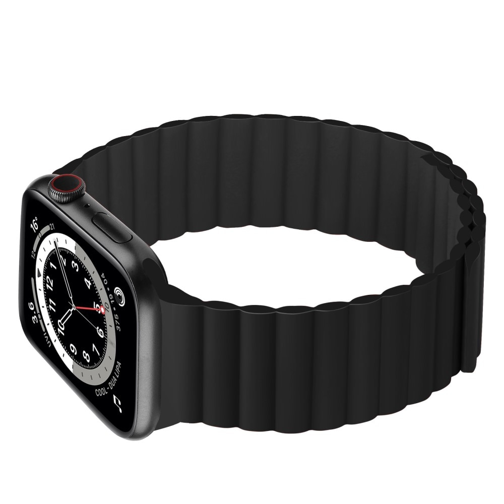 Magnetiskt silikonarmband Apple Watch 45mm Series 9 svart