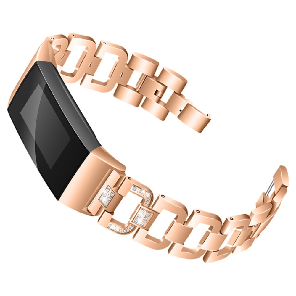 Rhinestone Bracelet Fitbit Charge 3/4 Rose Gold