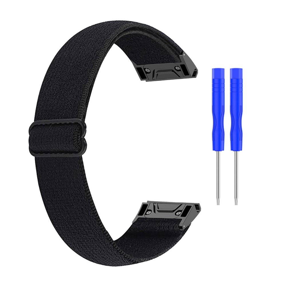 Elastiskt Nylonarmband Garmin Fenix 7S Pro svart