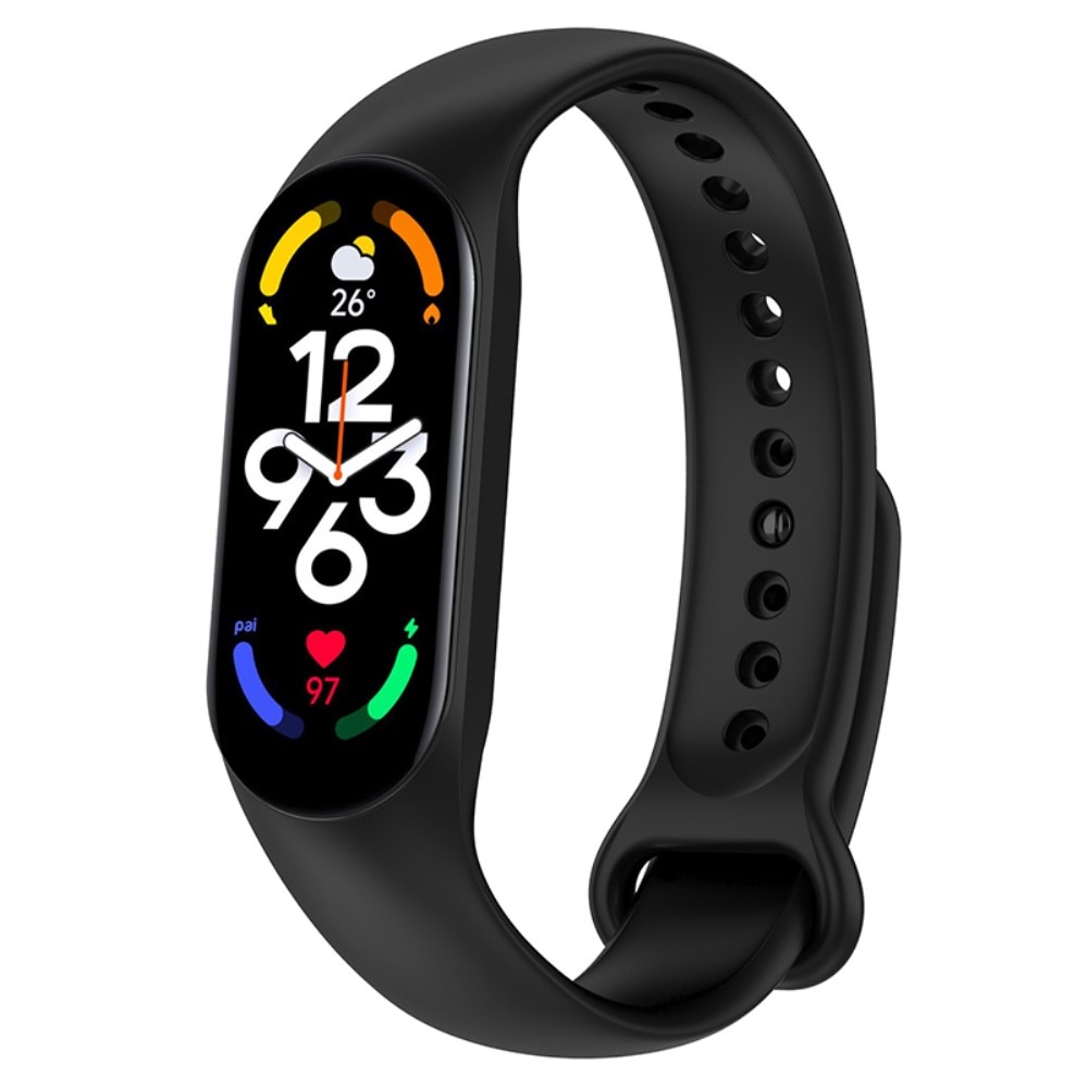 Silikonarmband Xiaomi Mi Band 7 svart