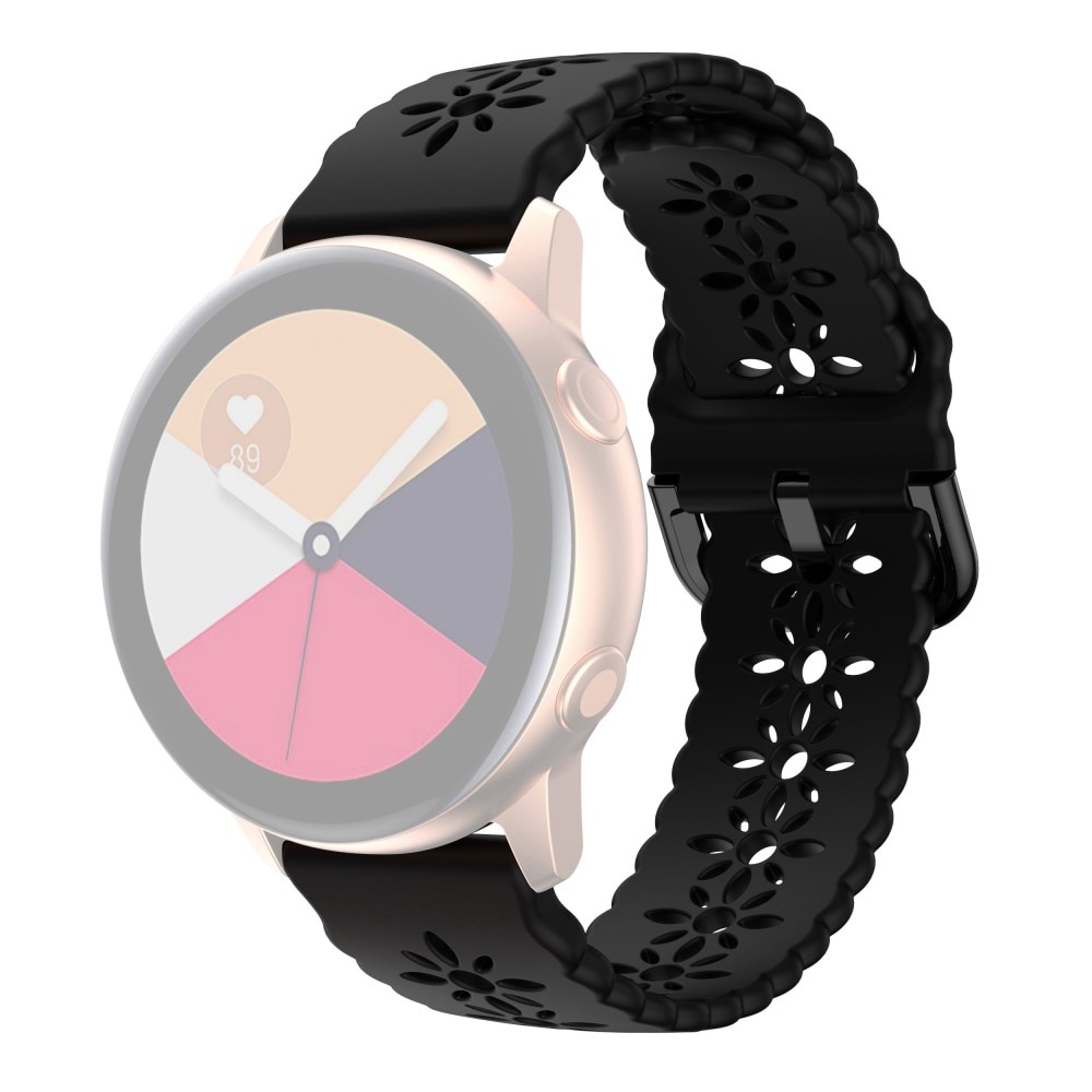 Blossom silikonarmband Samsung Galaxy Watch 4 40/42/44/46 mm svart
