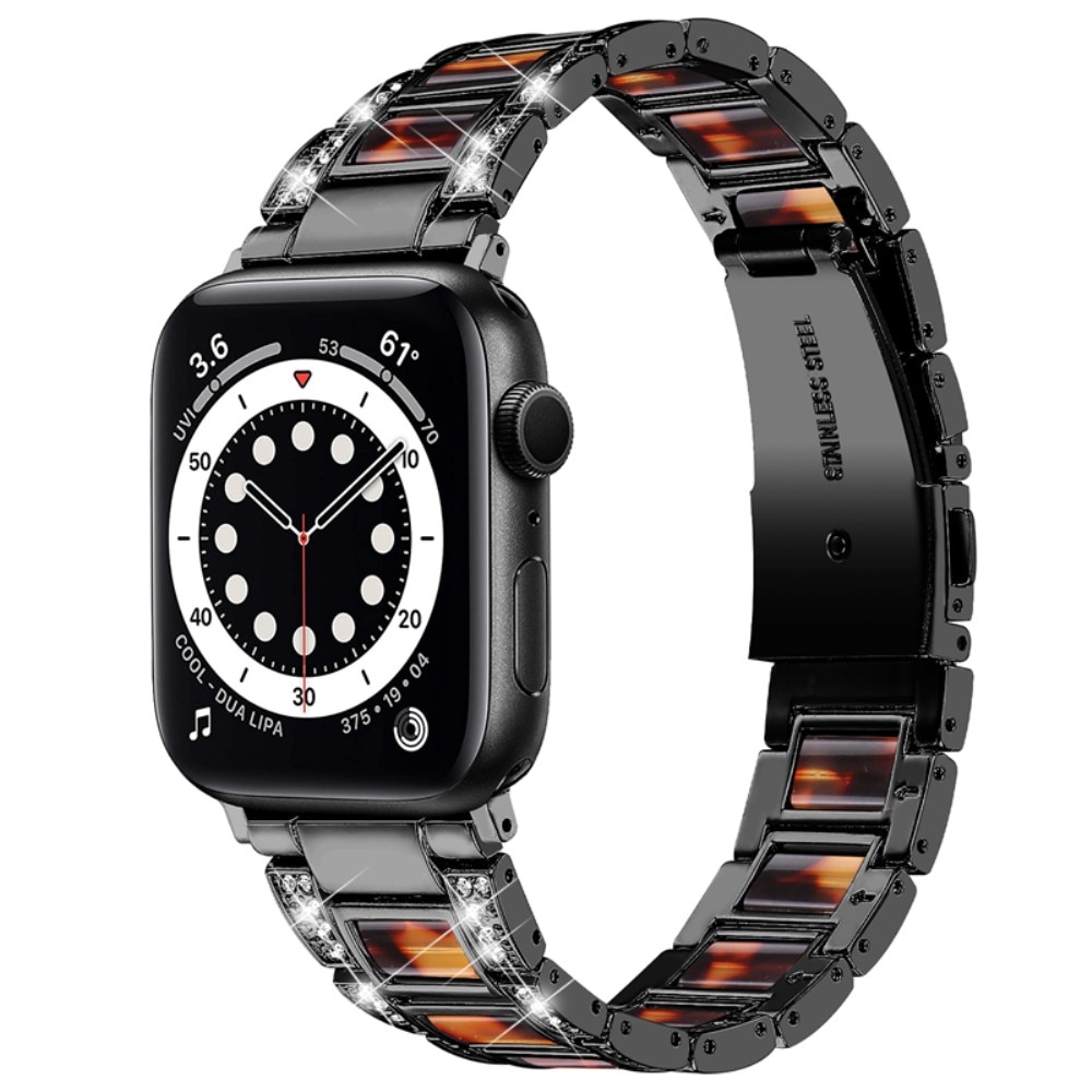 Diamond Bracelet Apple Watch 42mm Black Coffee
