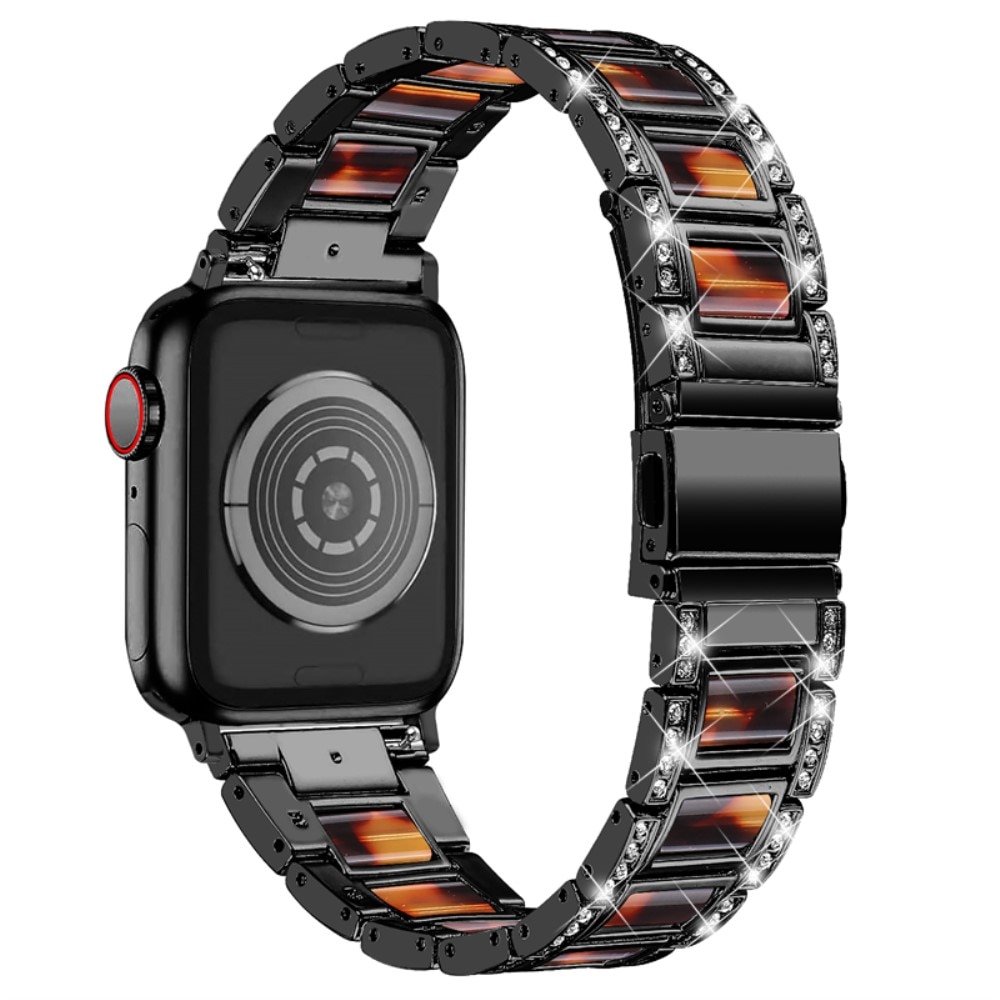 Diamond Bracelet Apple Watch 45mm Series 8 Black Coffee