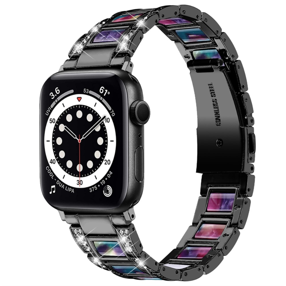 Diamond Bracelet Apple Watch 45mm Series 8 Black Space