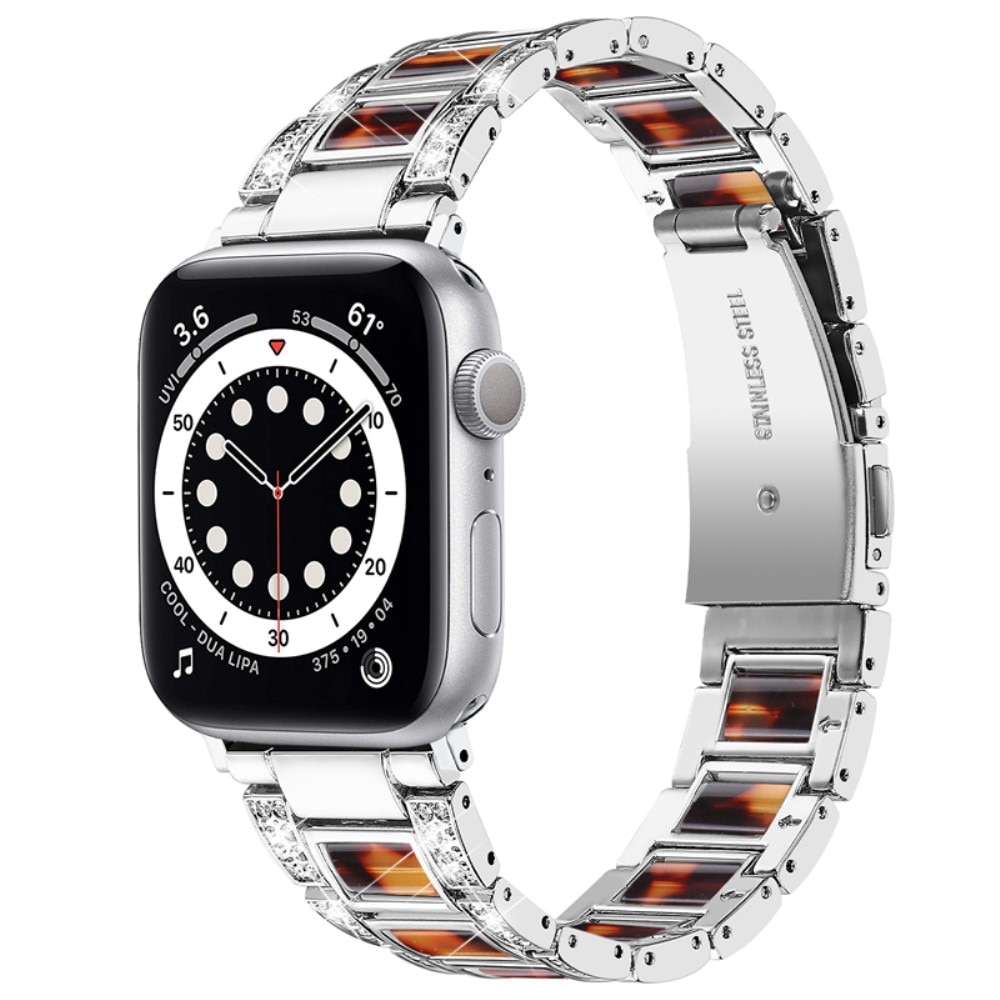 Diamond Bracelet Apple Watch 42mm Silver Coffee