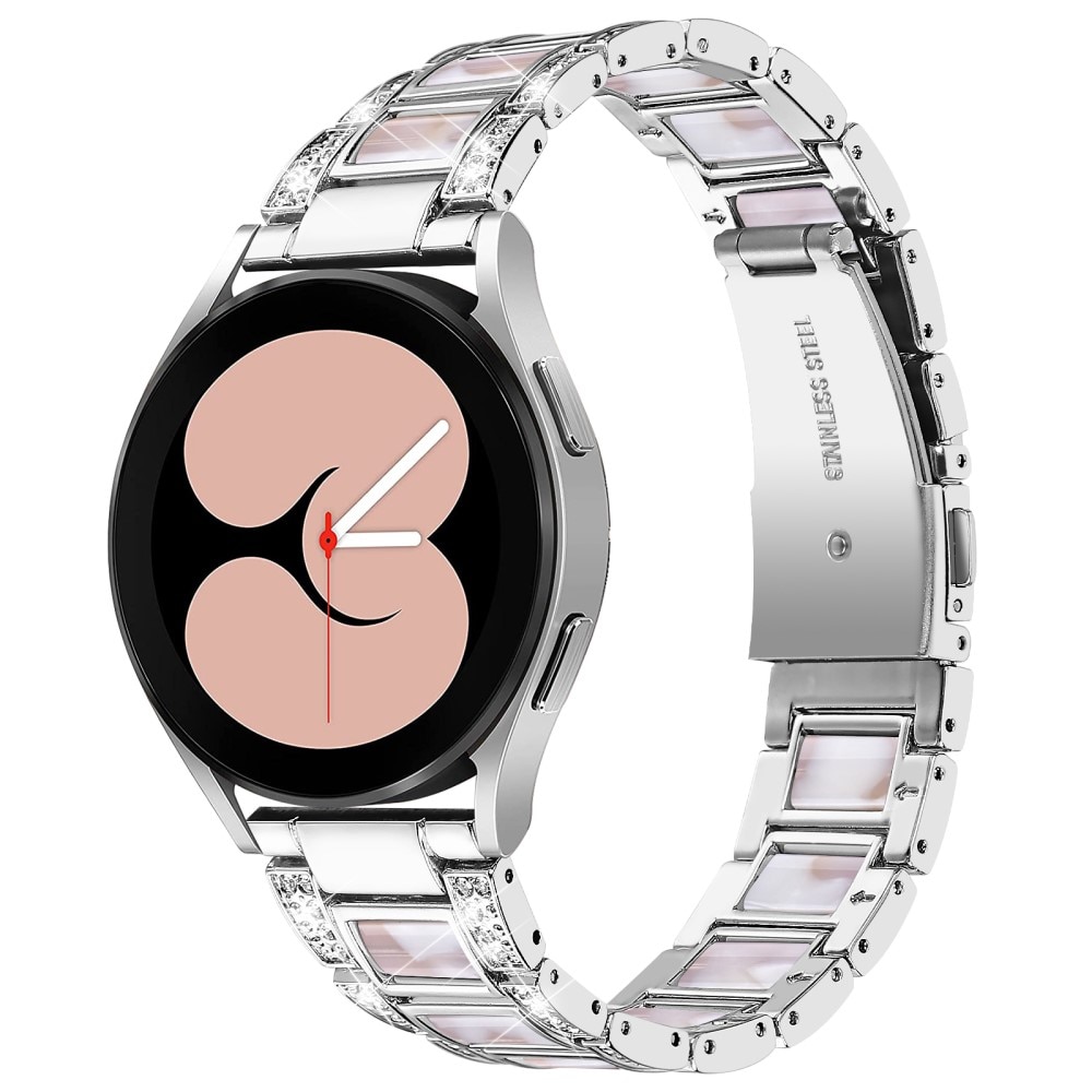 Diamond Bracelet Samsung Galaxy Watch 4 40mm Silver Pearl