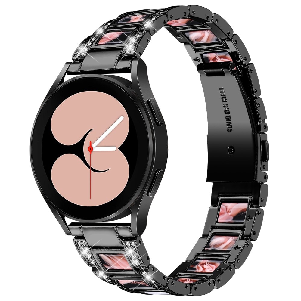 Diamond Bracelet Samsung Galaxy Watch 4 40/42/44/46 Black Blossom