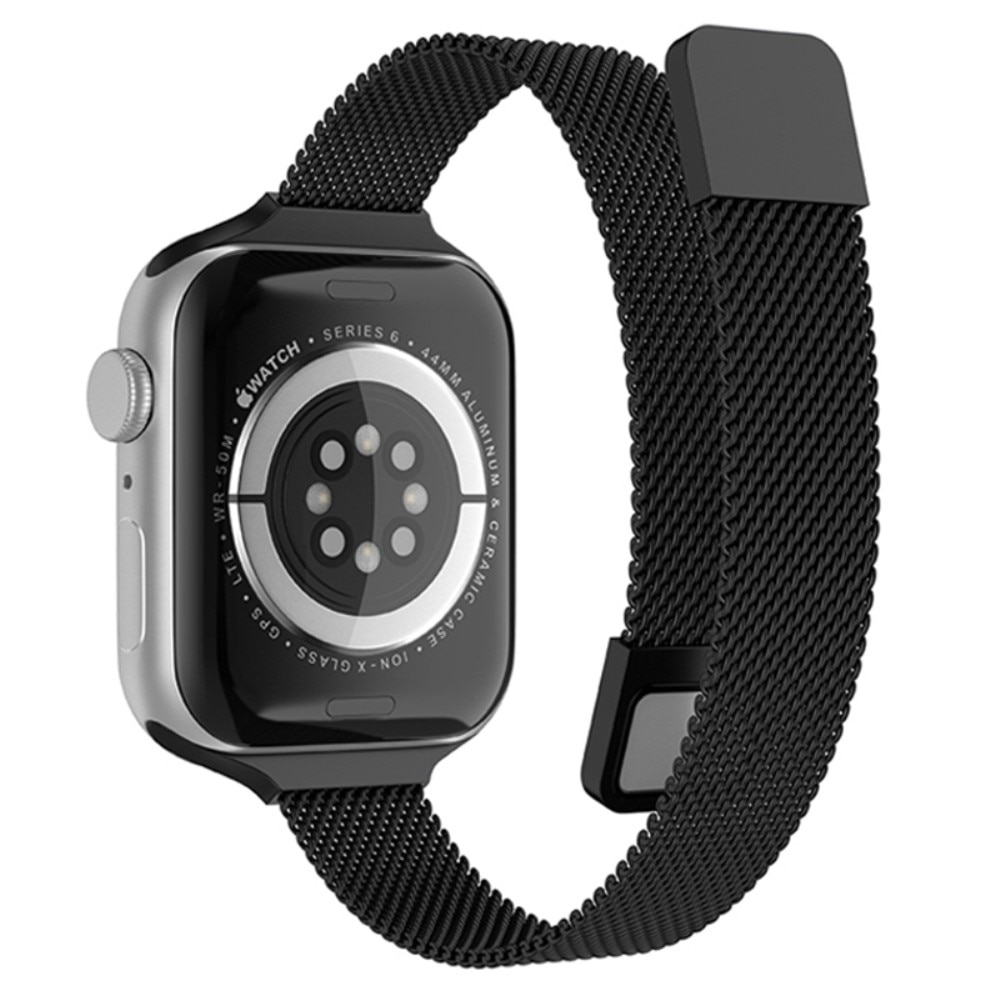 Armband Slim Milanese Apple Watch 45mm Series 8 svart