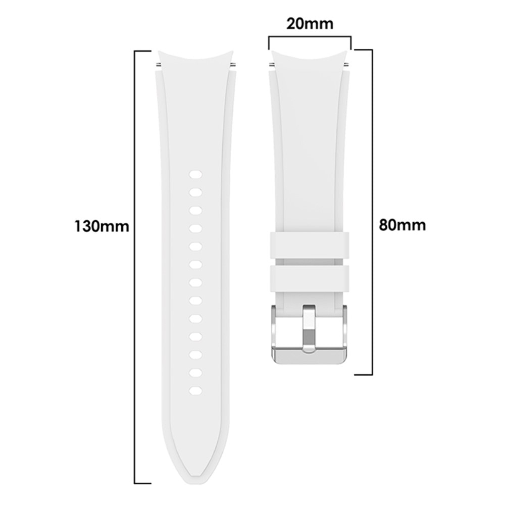 Full Fit Silikonarmband Samsung Galaxy Watch 4 Classic 46mm vit