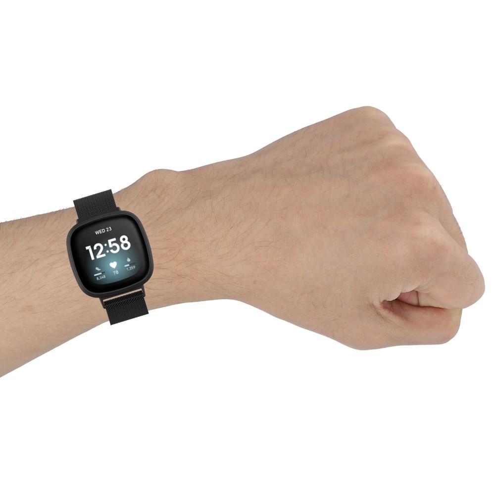 Armband Milanese Fitbit Versa 3/Sense Svart