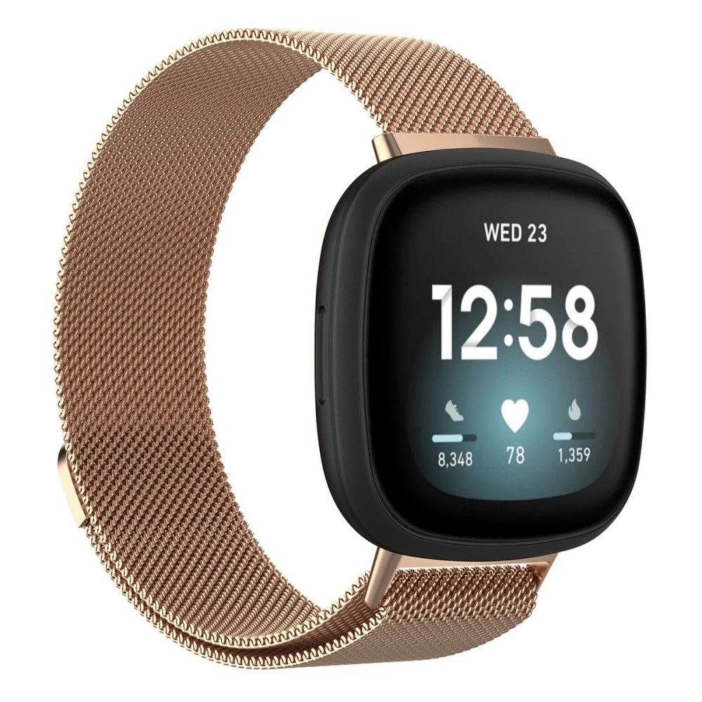 Armband Milanese Fitbit Versa 3/Sense roséguld