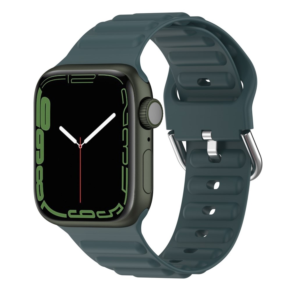 Resistant Silikonarmband Apple Watch 45mm Series 9 mörkgrön