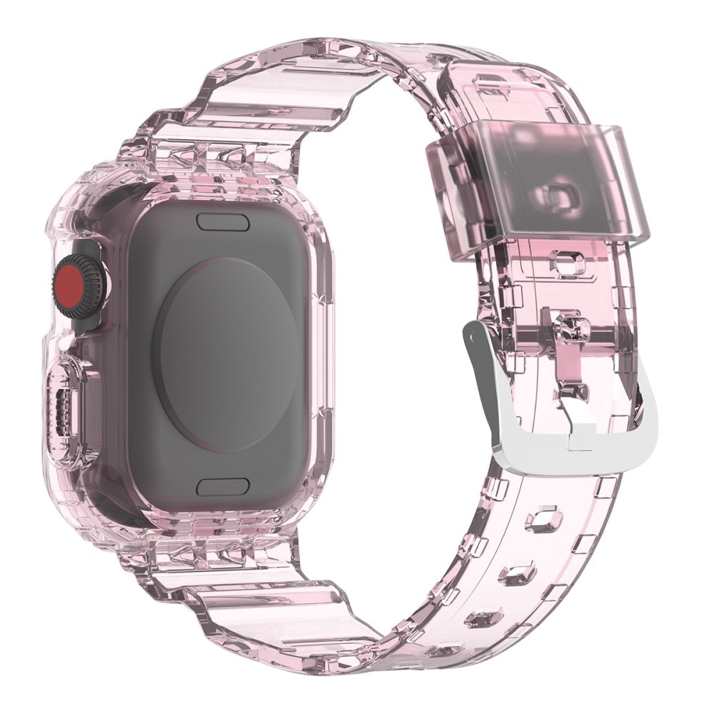 Apple Watch 45mm Series 8 Crystal Skal+Armband rosa