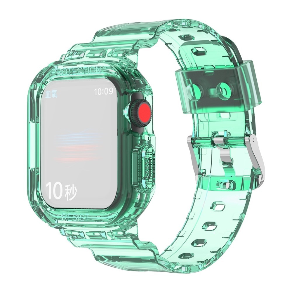 Apple Watch 45mm Series 7 Crystal Skal + Armband grön