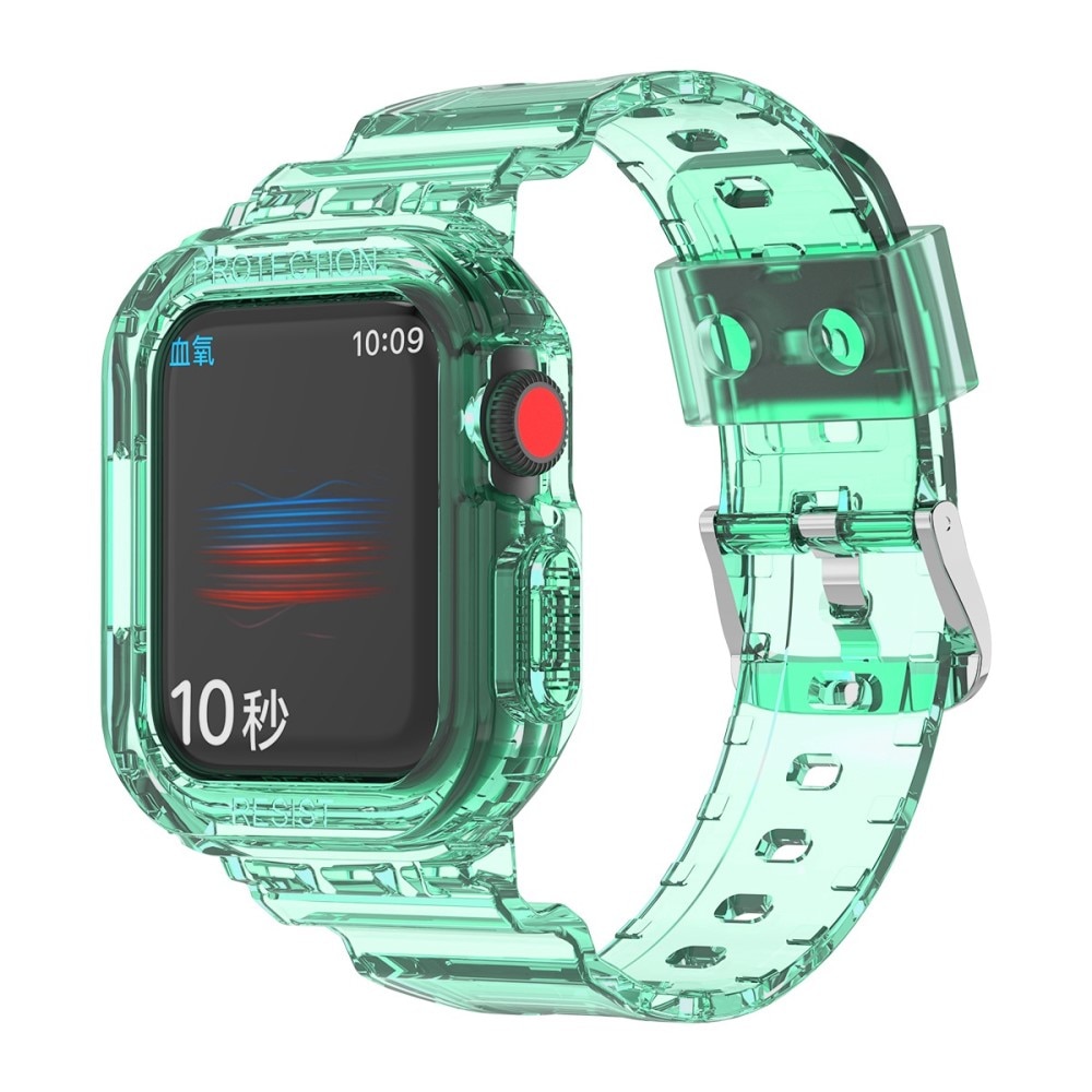 Apple Watch 45mm Series 8 Crystal Skal+Armband grön