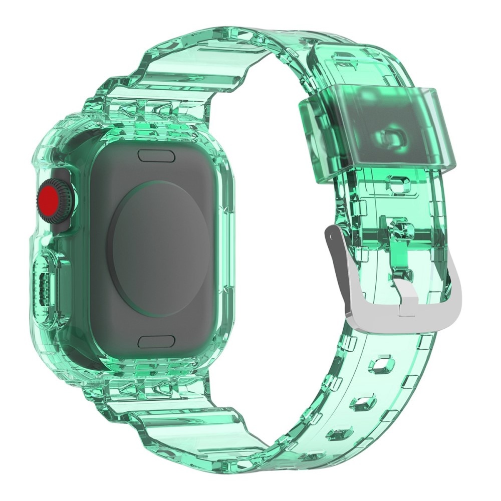 Apple Watch 45mm Series 8 Crystal Skal+Armband grön