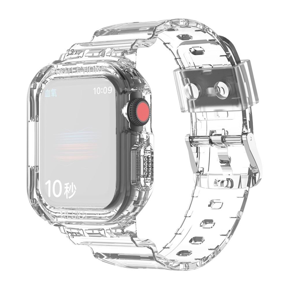 Apple Watch 45mm Series 7 Crystal Skal + Armband transparent