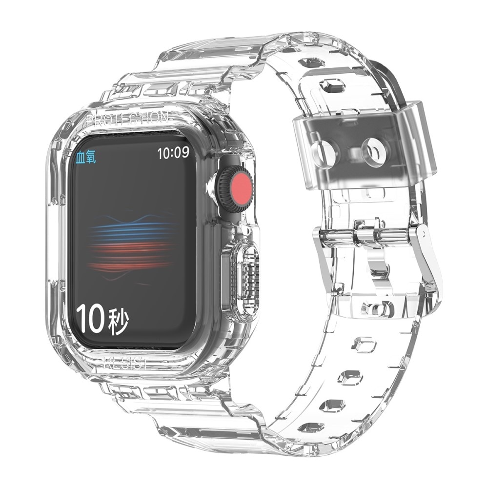 Apple Watch 42/44/45 mm Crystal Skal+Armband transparent