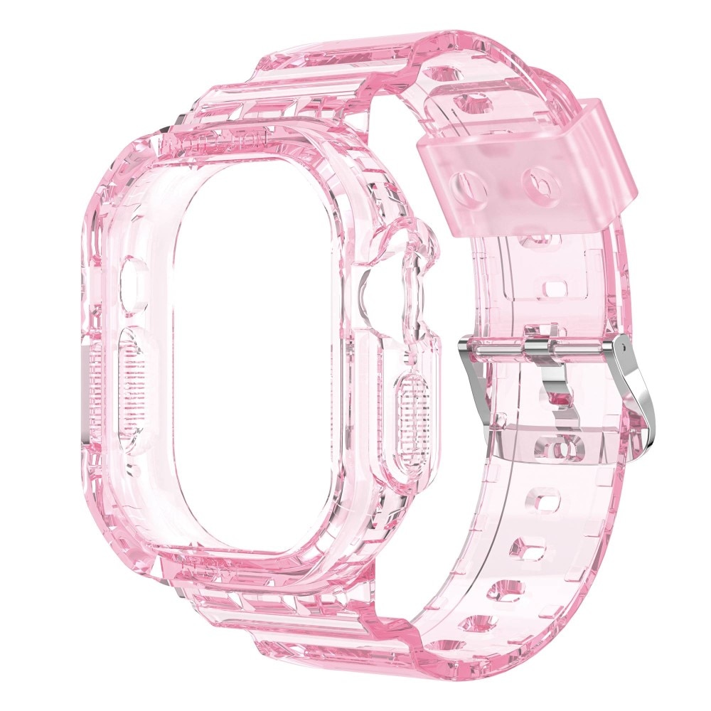 Apple Watch Ultra 2 49mm Crystal Skal + Armband rosa