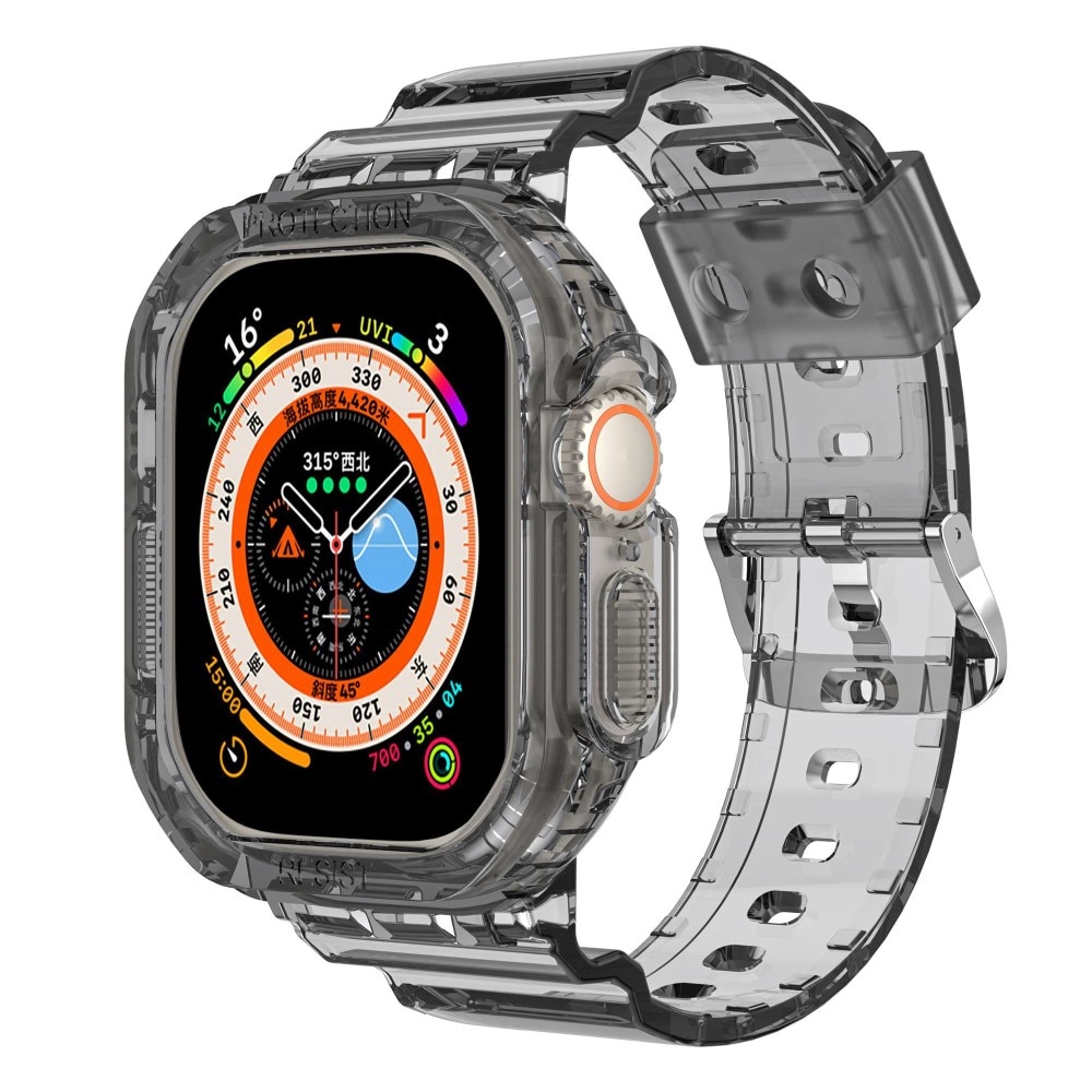 Apple Watch Ultra 49mm Crystal Skal+Armband grå