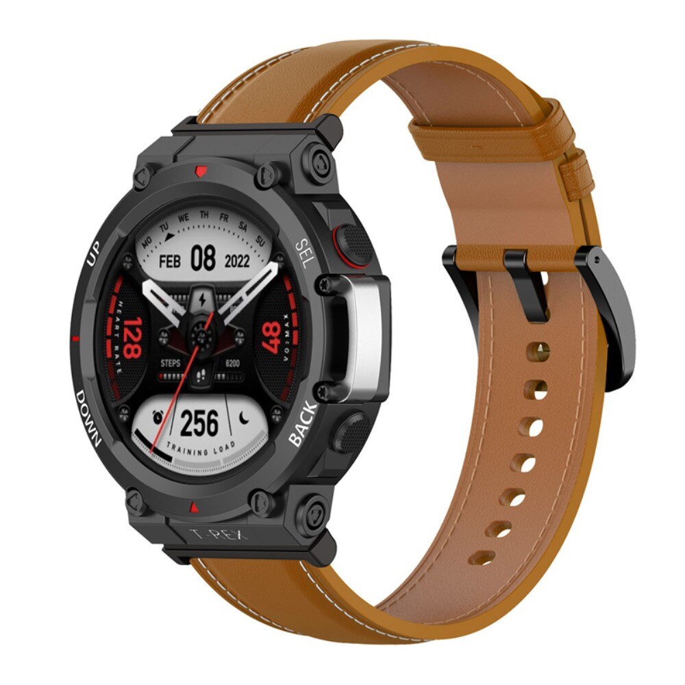 Läderarmband Amazfit T-Rex 2 brun