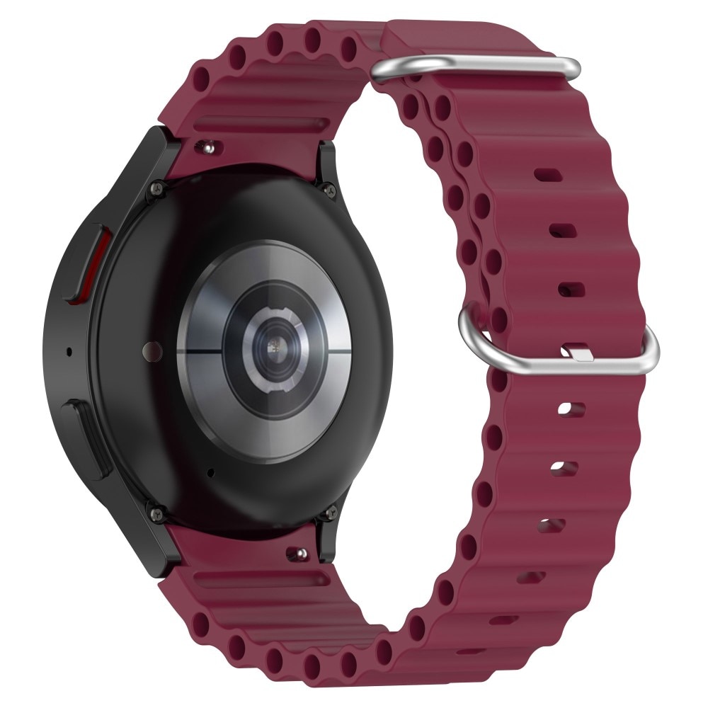 Full Fit Resistant Silikonarmband Samsung Galaxy Watch 6 Classic 43mm vinröd