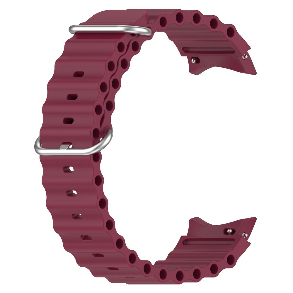 Full Fit Resistant Silikonarmband Samsung Galaxy Watch 6 Classic 43mm vinröd