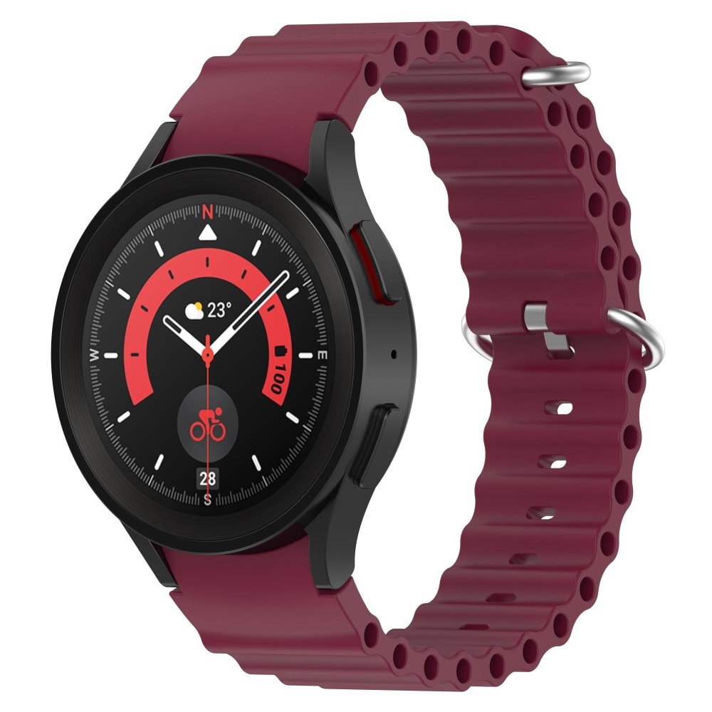 Full Fit Resistant Silikonarmband Samsung Galaxy Watch 6 Classic 43mm vinröd