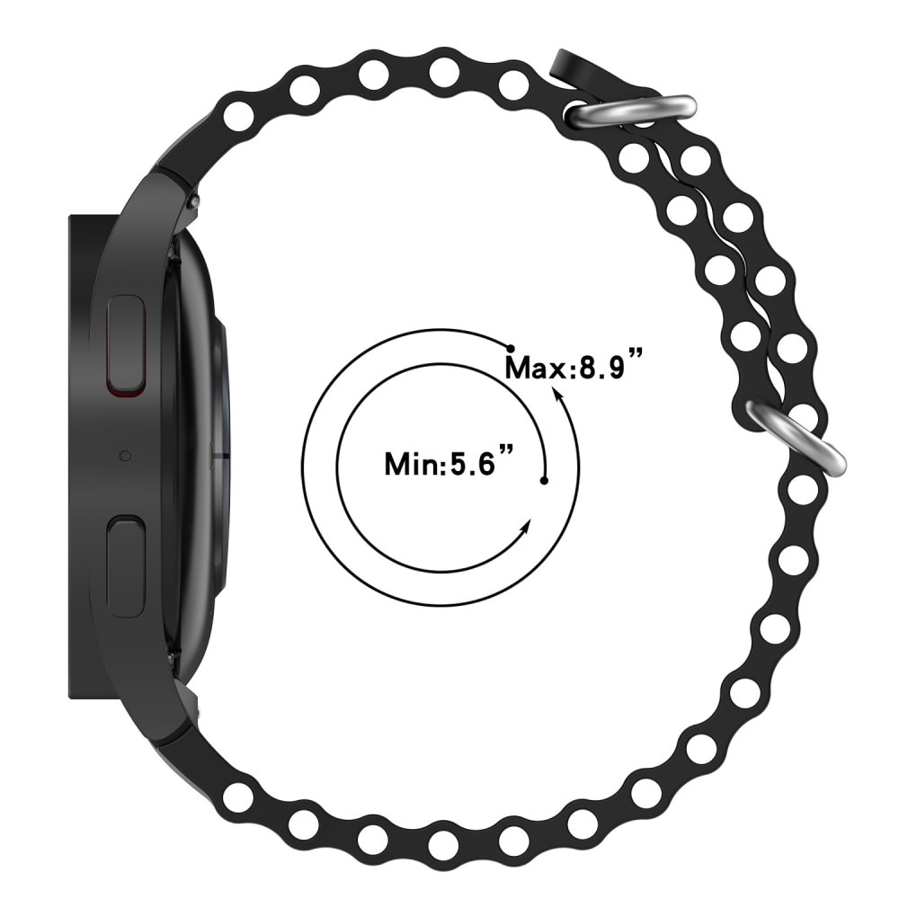 Full Fit Resistant Silikonarmband Samsung Galaxy Watch 6 Classic 43mm vinröd