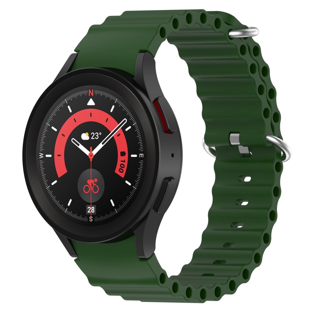 Full Fit Resistant Silikonarmband Samsung Galaxy Watch 5 44mm mörkgrön