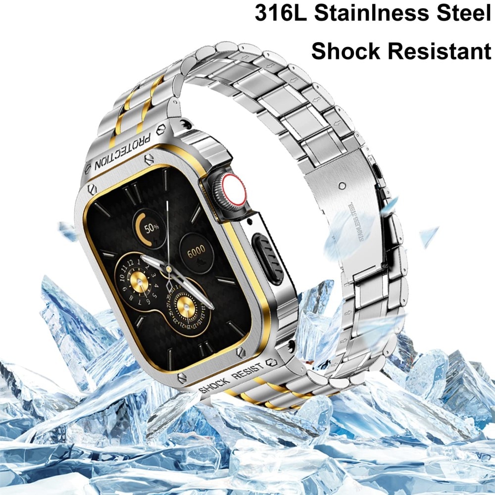 Apple Watch Ultra 2 49mm Full Metal Armband silver/guld