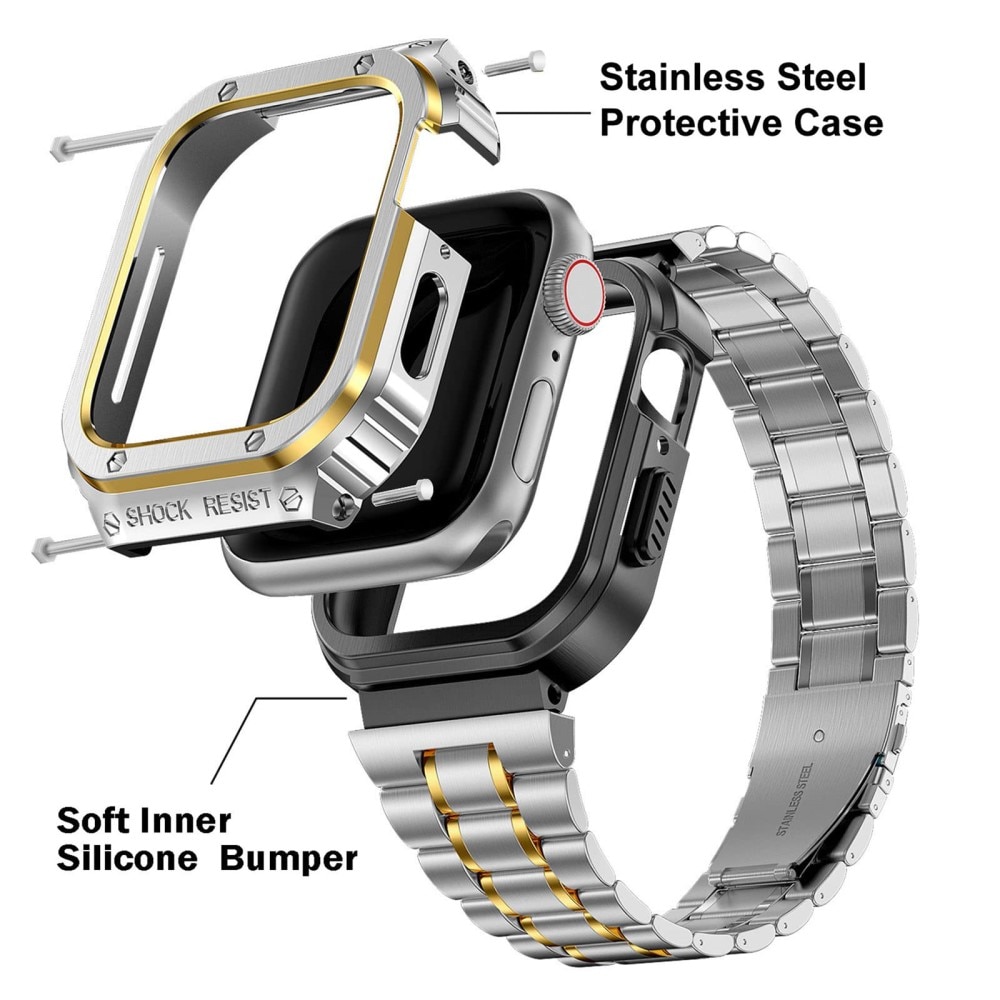 Apple Watch Ultra 2 49mm Full Metal Armband silver/guld