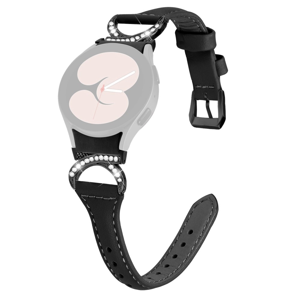 Full fit Rhinestone Läderarmband Samsung Galaxy Watch 5 40mm svart