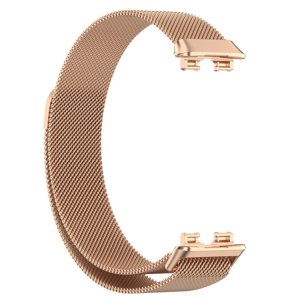 1pc Rose Gold Milanese Loop Metal Band With Protective Case Compatible With  Huawei Honor Band 8/7/6