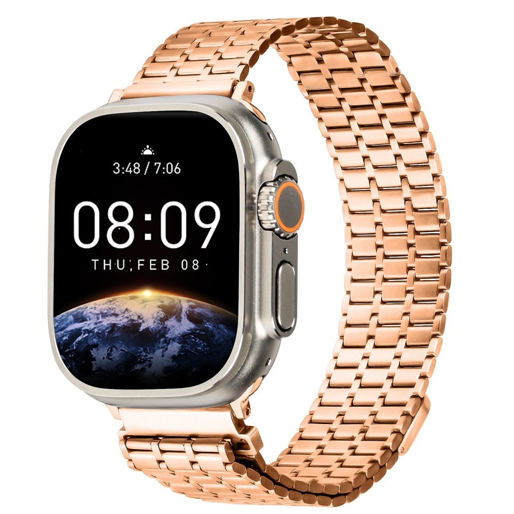 Business Magnetic Armband Apple Watch 45mm Series 9 roséguld