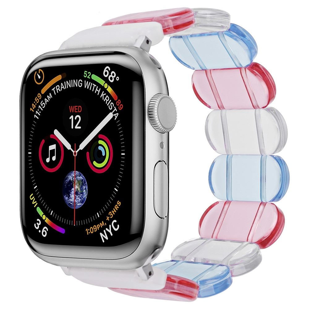 Elastiskt Resinarmband Apple Watch 44mm blå/rosa