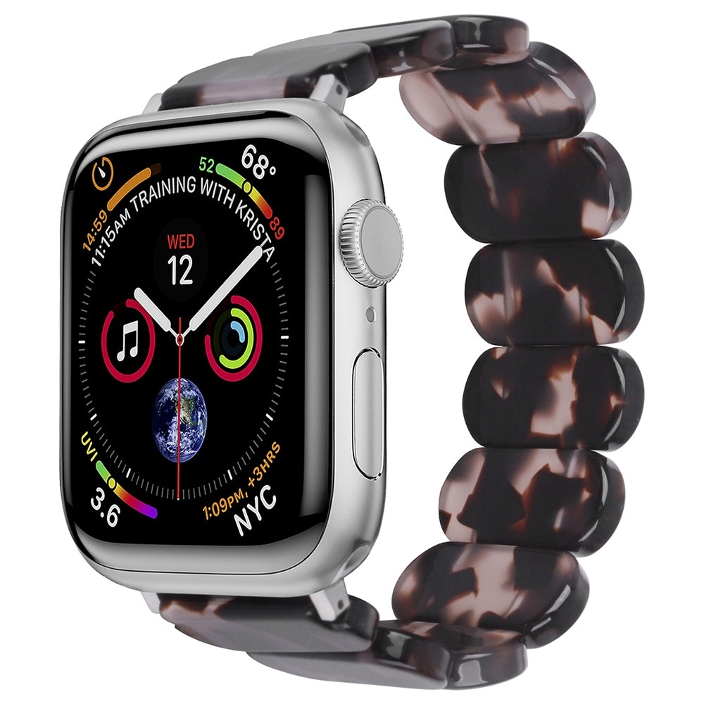 Elastiskt resinarmband Apple Watch 44mm svart/grå