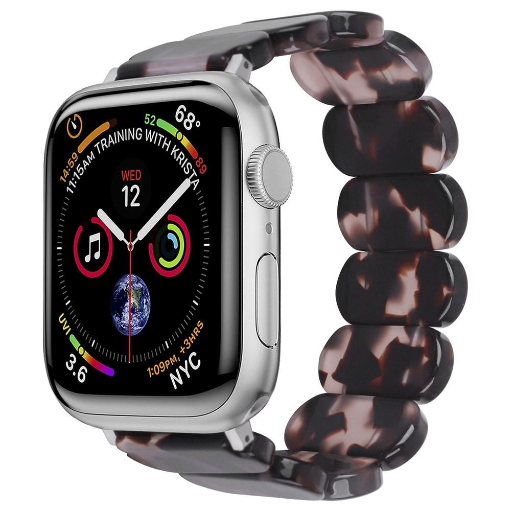 Elastiskt resinarmband Apple Watch 45mm Series 8 svart/grå