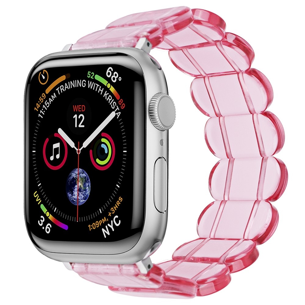 Elastiskt resinarmband Apple Watch 45mm Series 9 rosa