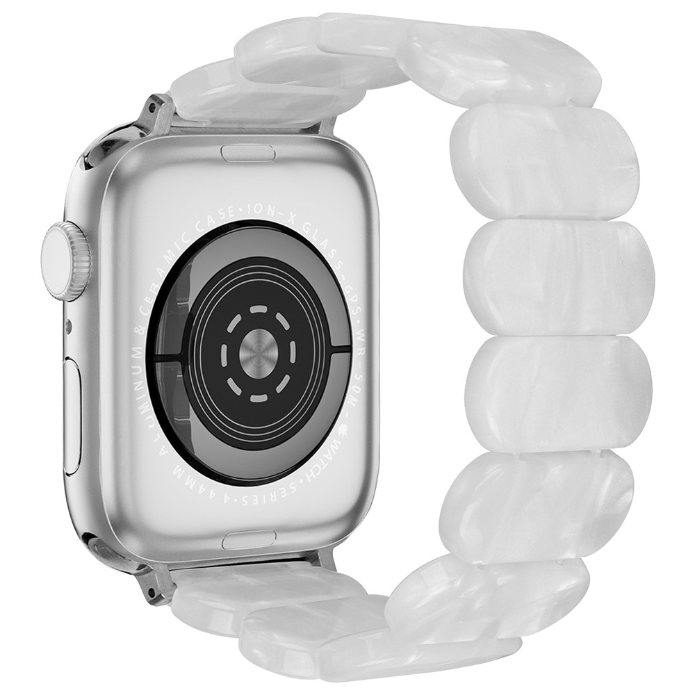 Elastiskt Resinarmband Apple Watch 45mm Series 7 pärlvit