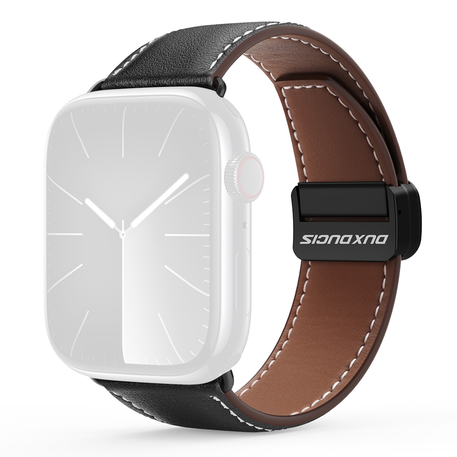 Läderarmband Apple Watch Series 11 42mm Svart