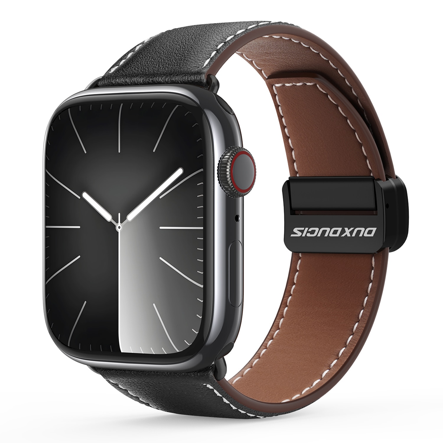 Läderarmband Apple Watch Series 11 42mm Svart