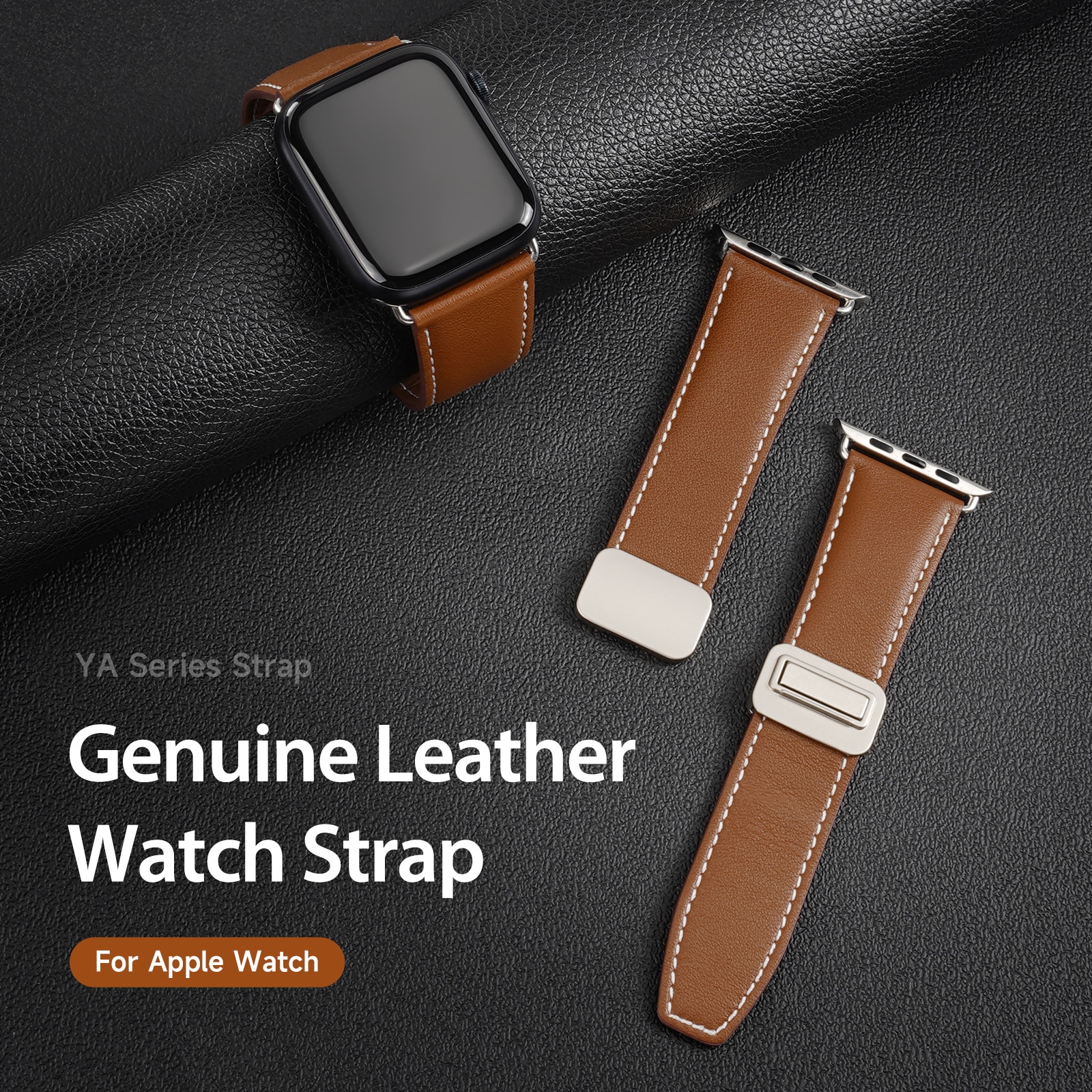 Läderarmband Apple Watch Series 11 42mm Brun